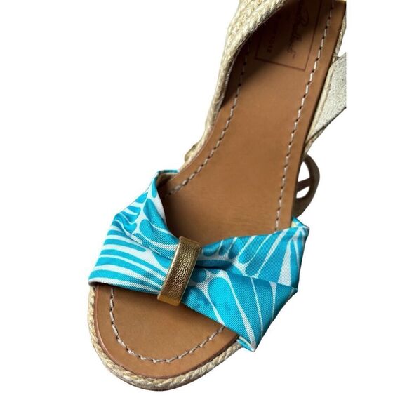 Kade Spade New York Florence Broadhurst Wedge Sandals size 8.5 Espadrille Open T - Picture 9 of 12